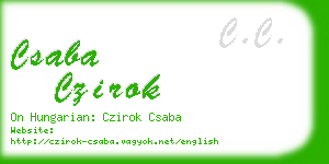 csaba czirok business card